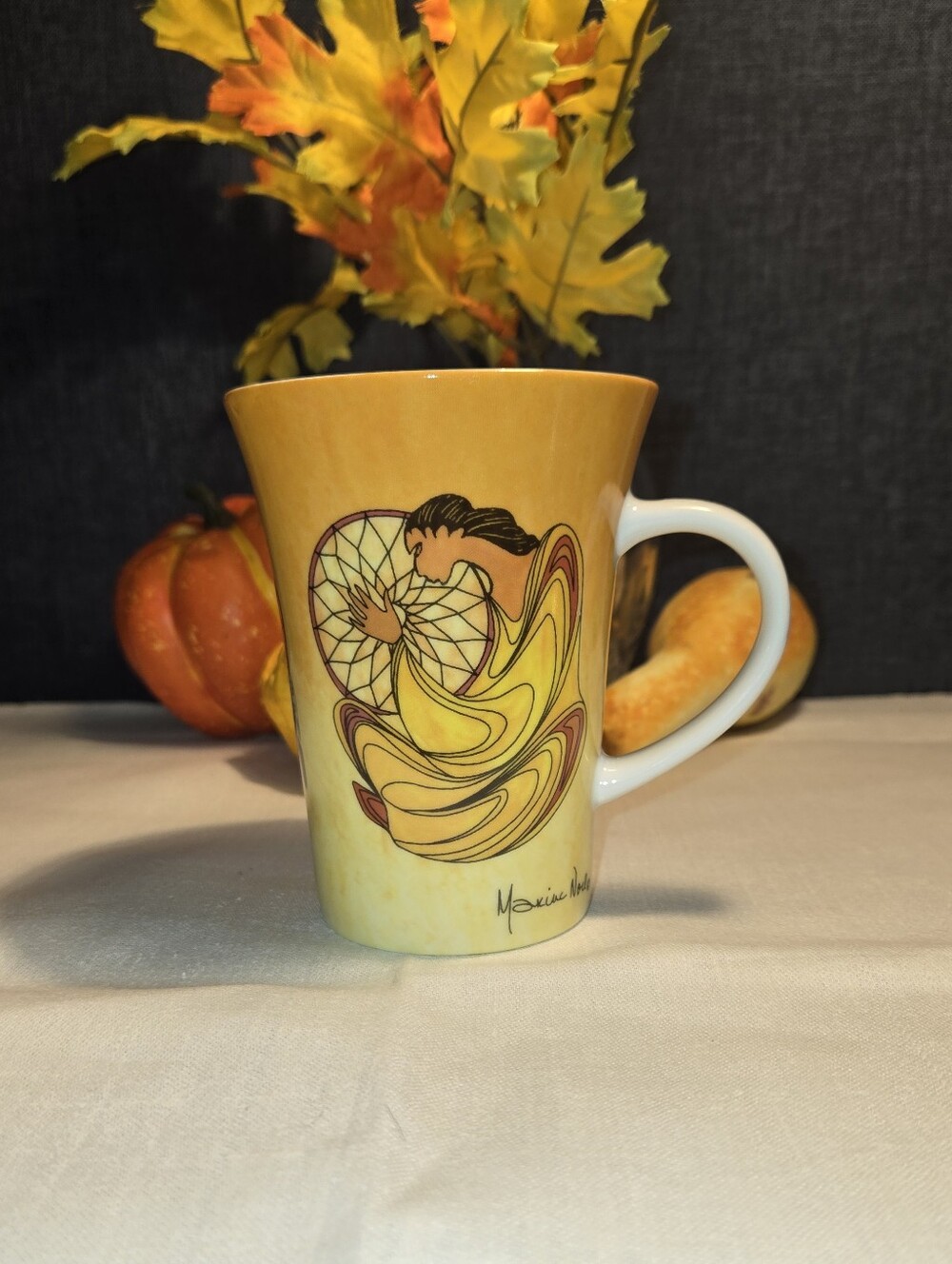 Maxime Noel Native Sioux Artist Dreamcatcher Porcelain  Coffee Mug.